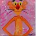 Painting Pink Panther Pop by Lemoine Mael | Painting Pop-art Pop icons Graffiti Acrylic