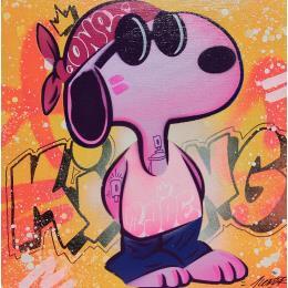 Peinture Snoopy cool pop par Lemoine Mael | Tableau Street Art Acrylique, Graffiti Icones Pop