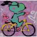 Painting Snoopy Bicyclette pop by Lemoine Mael | Painting Street art Pop icons Graffiti Acrylic