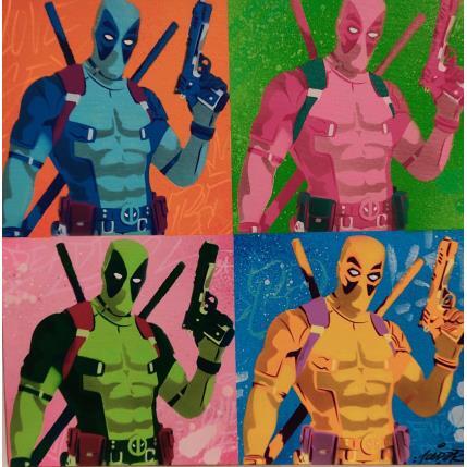 Gemälde DeadPool von Lemoine Mael | Gemälde Street art Acryl, Graffiti Pop-Ikonen