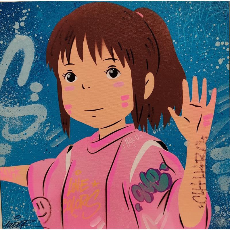Painting Chihiro by Lemoine Mael | Painting Street art Pop icons Graffiti Acrylic