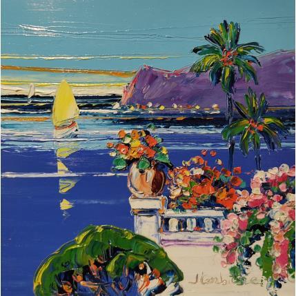 Painting Terrasse avec vue by Corbière Liisa | Painting Figurative Oil Landscapes, Pop icons