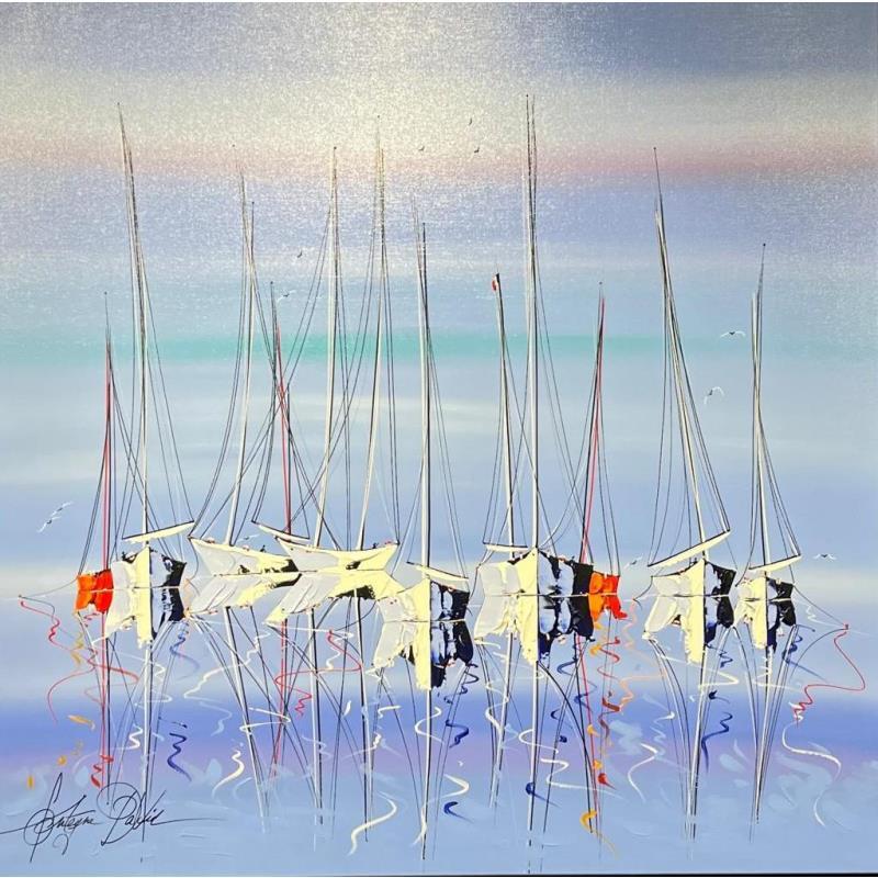 Painting Avec toi le ciel bleu by Fonteyne David | Painting Figurative Acrylic