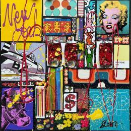 Painting POP POP by Costa Sophie | Painting Pop-art Acrylic, Gluing, Upcycling Pop icons