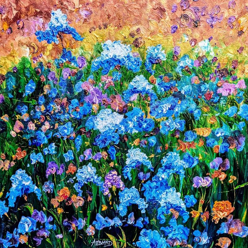 Painting Iris bleus by Amblard Florence | Painting Impressionism Landscapes Nature Acrylic