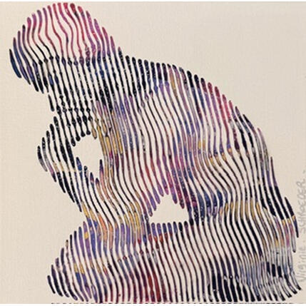 Painting Le Penseur de Rodin by Schroeder Virginie | Painting Pop-art Acrylic Pop icons
