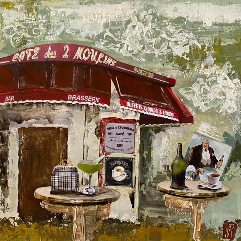 Painting Celui d’Amelie  by Romanelli Karine | Painting Figurative Urban Life style Acrylic Gluing Posca Pastel Paper