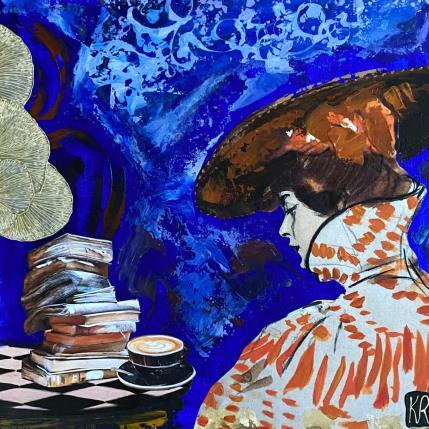 Peinture Ton côté sombre  par Romanelli Karine | Tableau Figuratif Acrylique, Collage, Papier, Pastel, Posca Scènes de vie