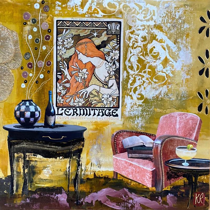 Peinture Rue de l’Odeon  par Romanelli Karine | Tableau Figuratif Scènes de vie Acrylique Collage Posca Pastel Papier