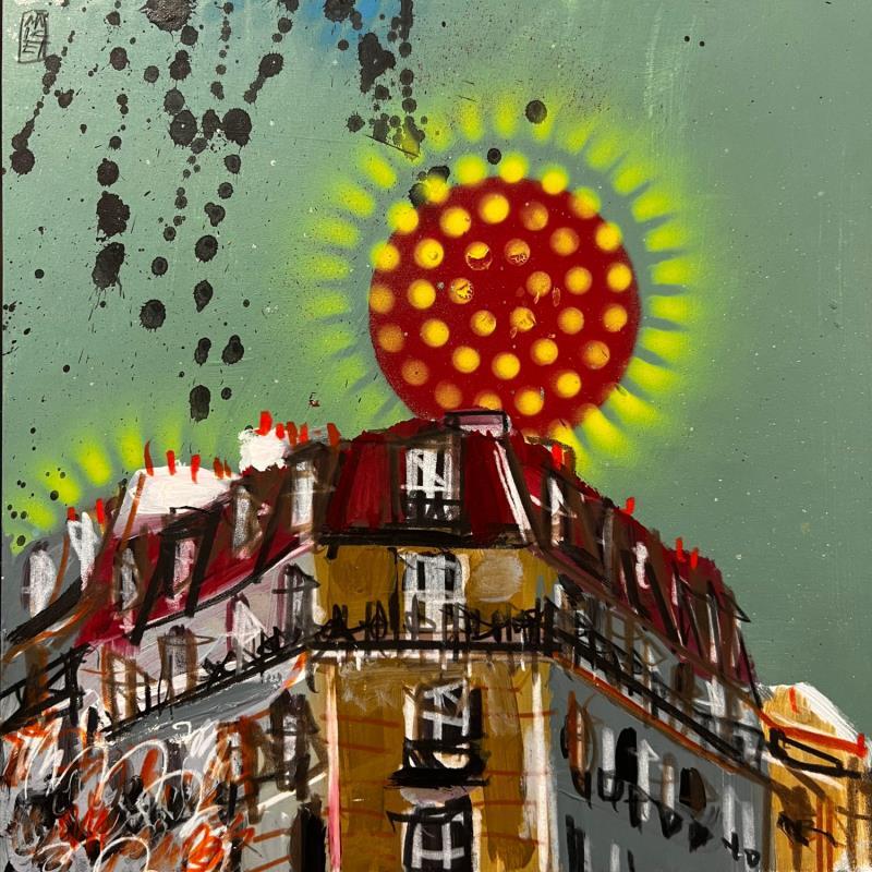 Painting Espace lumineux by Anicet Olivier | Painting Figurative Urban Architecture Acrylic Pastel