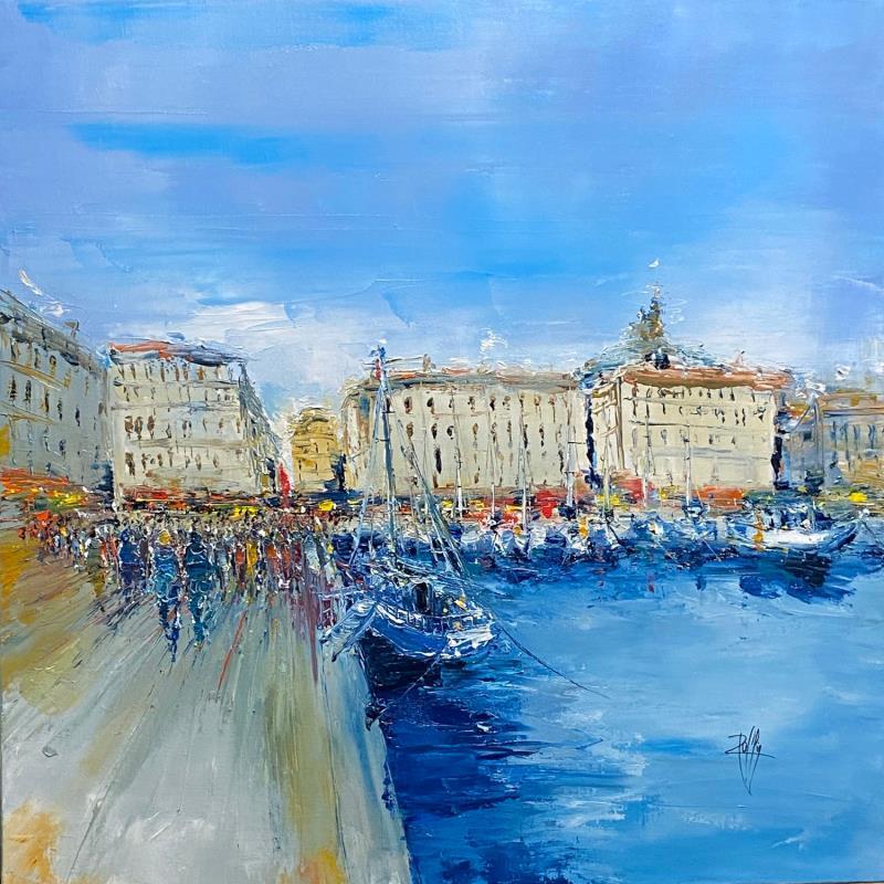 Pintura Port de Marseille por Raffin Christian | Pintura Figurativo Urbano Aceite