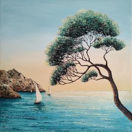 Painting Rêve d'arbres by Blandin Magali | Painting Figurative Oil Landscapes