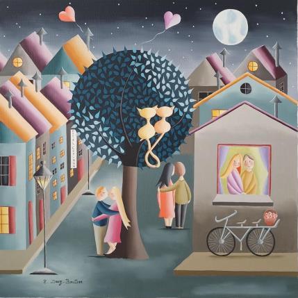 Painting Hotel Cupidon by Davy Bouttier Elisabeth | Painting Naive art Oil Life style