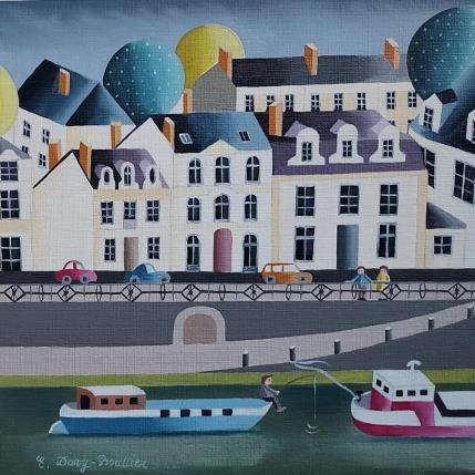 Painting Angers, les quais by Davy Bouttier Elisabeth | Painting Naive art Oil Architecture, Pop icons