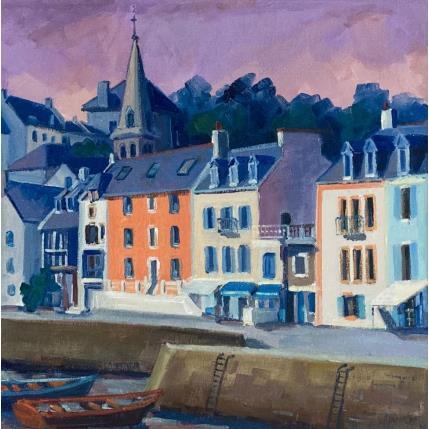 Peinture Port de Sauzon à Belle-Ile en mer par Aliamus Béatrice  | Tableau  Huile