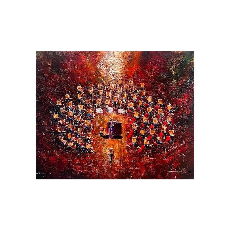 Painting Concert rouge flamboyant by Reymond Pierre | Painting Figurative Oil