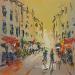 Peinture Balade en Ville par Raffin Christian | Tableau Figuratif Urbain Huile