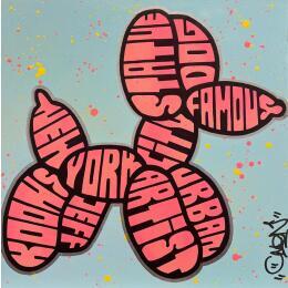 Painting PINK BALLOON DOG by Cmon | Painting Pop-art Pop icons