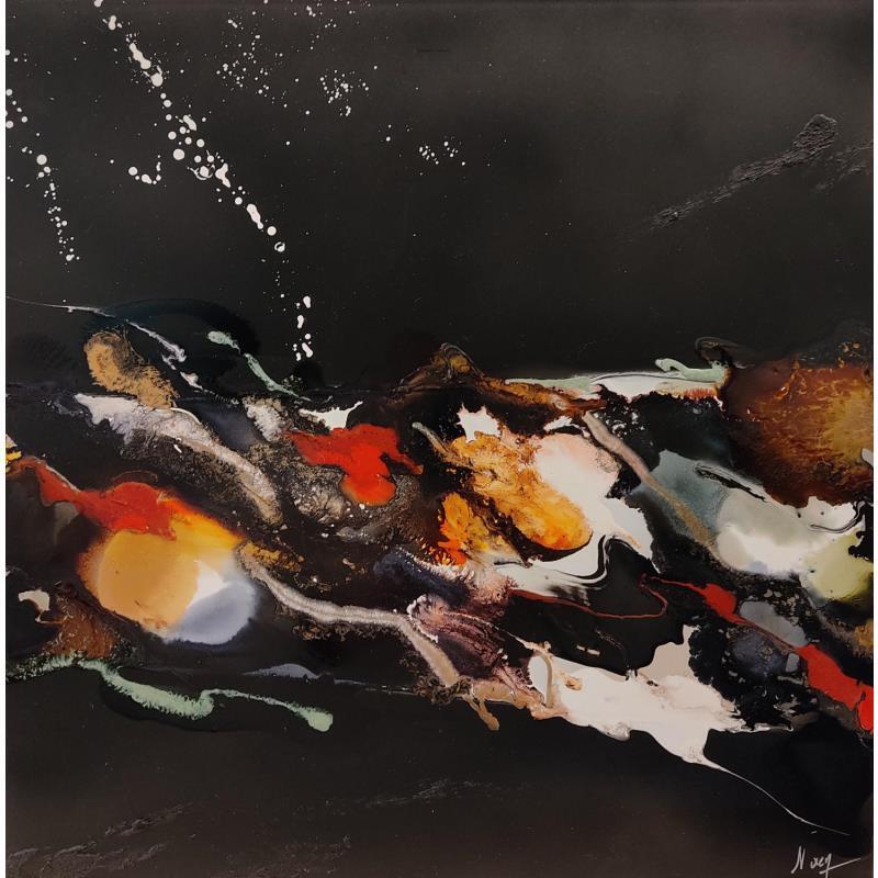 Peinture C2985 par Naen | Tableau Abstrait Minimaliste Acrylique Encre