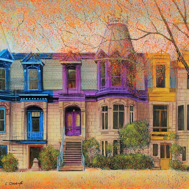 Painting Le carré Saint-Louis : Symphonie Chromatique by Dessapt Elika | Painting Impressionism Acrylic Sand