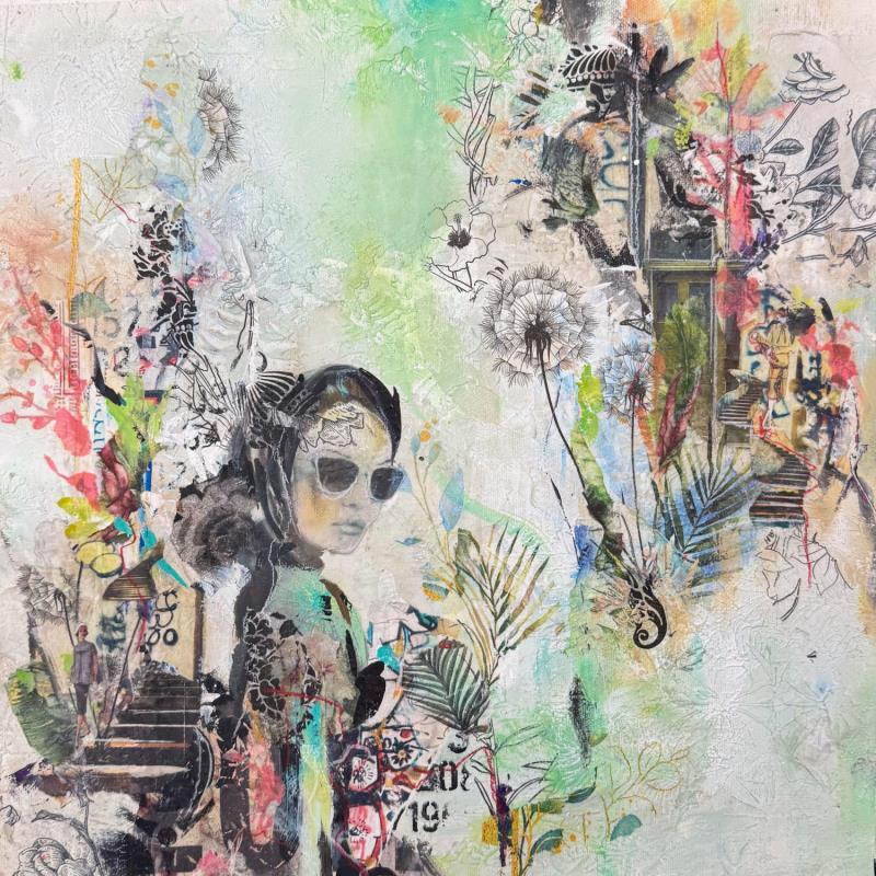 Painting La mascarade by Bergeron Marie-Josée | Painting Surrealism Oil Acrylic Gluing