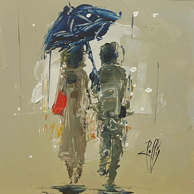 Peinture Petite pluie par Raffin Christian | Tableau Figuratif Scènes de vie Huile