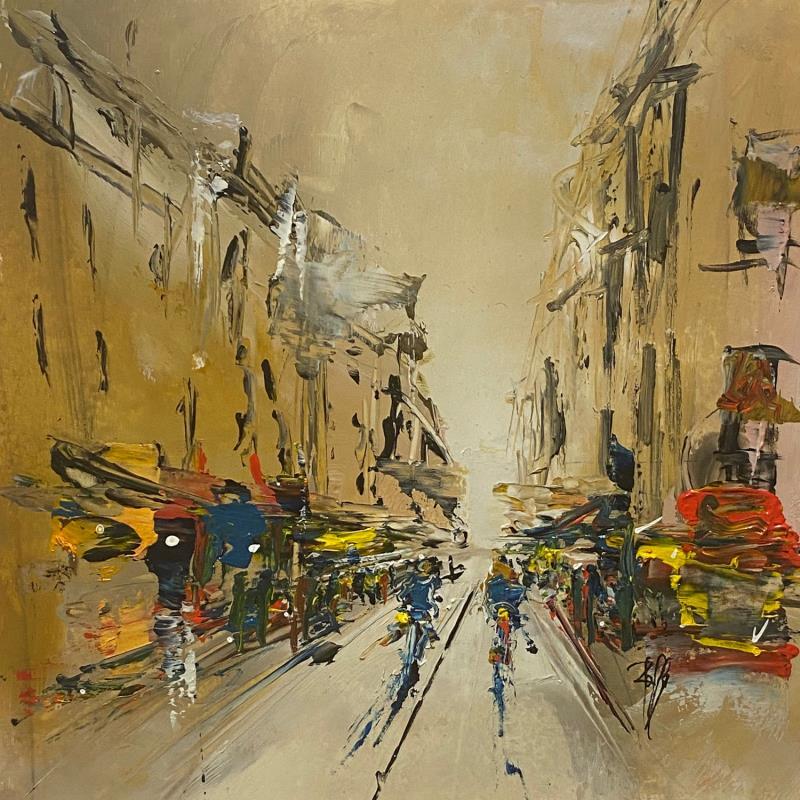 Peinture Jour de Ville par Raffin Christian | Tableau Figuratif Urbain Huile