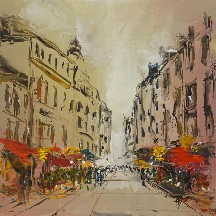 Peinture Rue animée par Raffin Christian | Tableau Figuratif Huile Urbain
