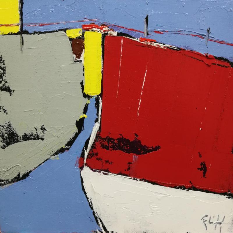 Painting en cascade by L'huillier Françis | Painting Abstract Landscapes Oil