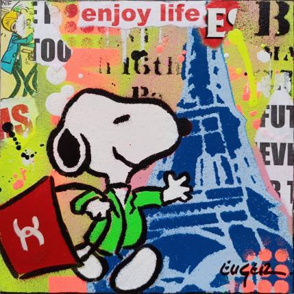 Gemälde ENJOY LIFE von Euger Philippe | Gemälde Pop-Art Acryl, Collage Pop-Ikonen