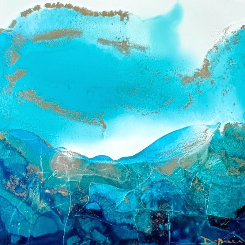 Peinture Poésie marine 1974 par Depaire Silvia | Tableau Abstrait Paysages Marine Minimaliste Acrylique