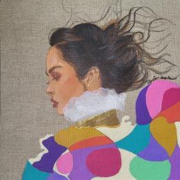 Peinture Amandine par Rosângela | Tableau Figuratif Acrylique Portraits