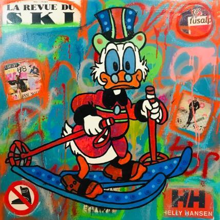 Peinture Picsou ski par Kikayou | Tableau Pop-art Acrylique, Collage, Graffiti Icones Pop