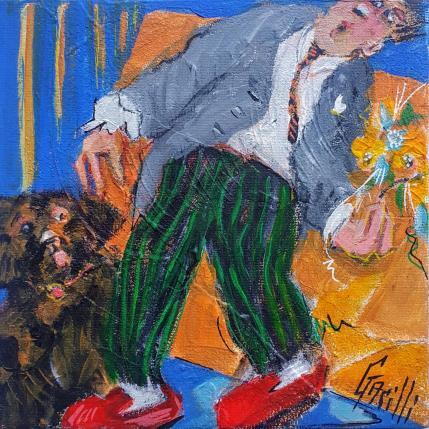 Painting Promenade fleurie by Garilli Nicole | Painting Figurative Acrylic Life style