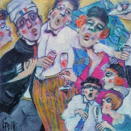 Peinture Tchin-tchin en musique  par Garilli Nicole | Tableau Figuratif Acrylique Scènes de vie