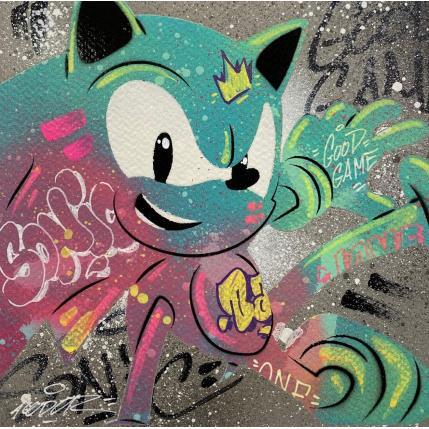 Painting Sonic by Lemoine Mael | Painting Pop-art Acrylic, Graffiti Pop icons