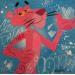 Painting Pink Panther by Lemoine Mael | Painting Pop-art Pop icons Graffiti Acrylic