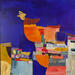 Painting Les cabanes de plage by Lau Blou | Painting Abstract Acrylic Gluing