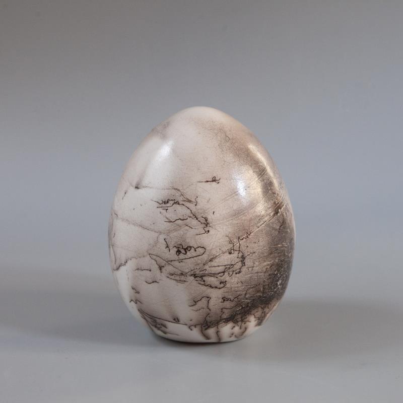 Sculpture Oeuf par Nathalie Roverato | Sculpture Figuratif Animaux Raku