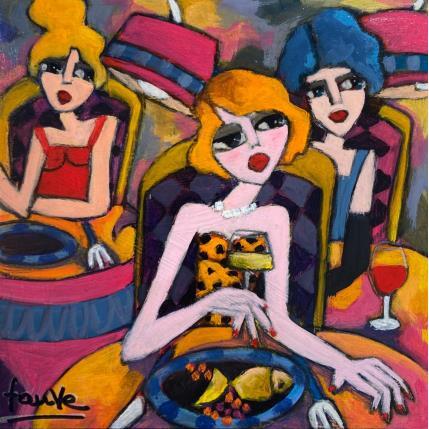 Peinture Moment détente par Fauve | Tableau Figuratif Acrylique, Huile Scènes de vie