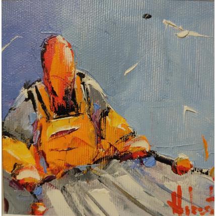 Painting Le pêcheur by Hébert Franck | Painting Figurative Oil Landscapes, Marine