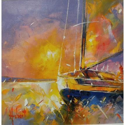 Painting Droit devant by Hébert Franck | Painting Figurative Oil Landscapes, Marine