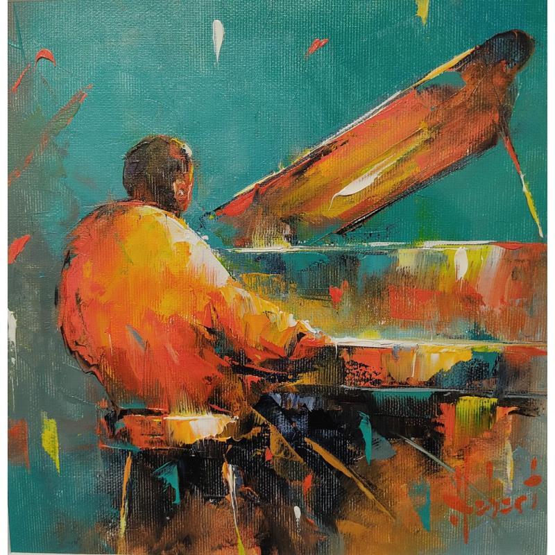 Peinture Pianiste par Hébert Franck | Tableau Figuratif Paysages Marine Huile