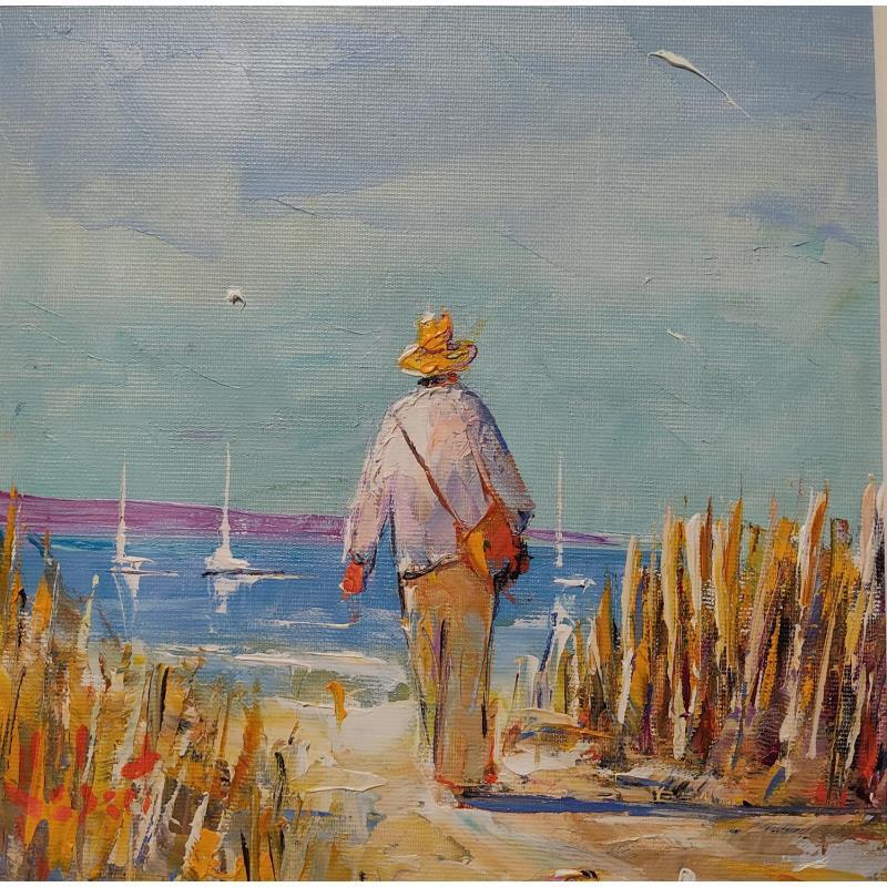 Painting Par beau temps by Hébert Franck | Painting Figurative Landscapes Marine Oil
