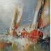 Painting La course by Hébert Franck | Painting Figurative Landscapes Marine Oil