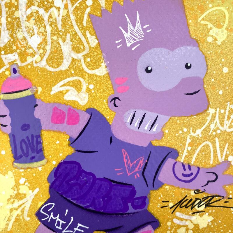 Painting BART POP by Lemoine Mael | Painting Pop-art Pop icons Graffiti Acrylic