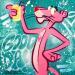 Peinture PINK PANTHER par Lemoine Mael | Tableau Pop-art Icones Pop Graffiti Acrylique