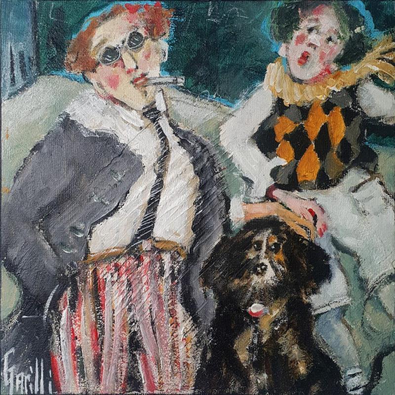 Peinture C'est un vrai coup de foudre par Garilli Nicole | Tableau Figuratif Scènes de vie Acrylique