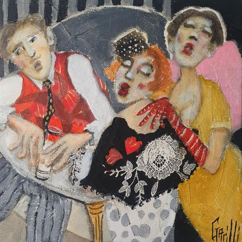 Peinture Andalousian evening par Garilli Nicole | Tableau Figuratif Scènes de vie Acrylique