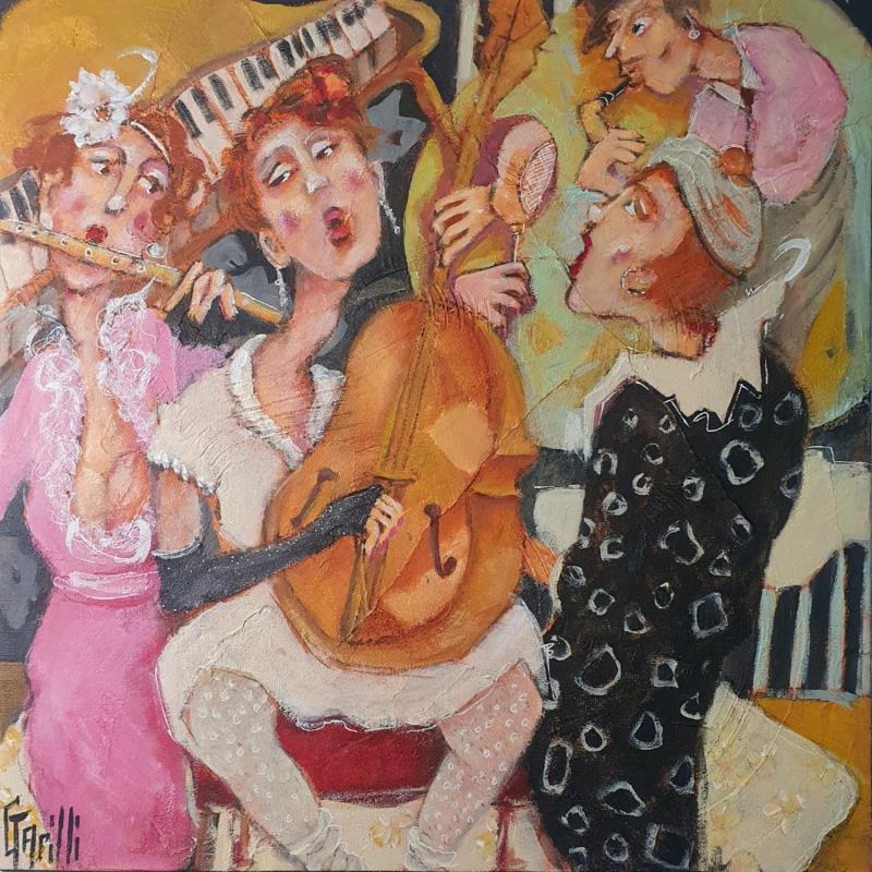 Peinture Harmonie jazzy par Garilli Nicole | Tableau Figuratif Scènes de vie Acrylique